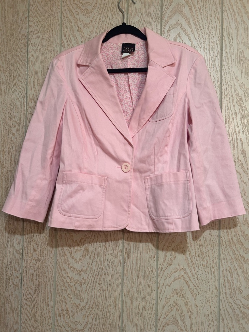 Tracy Evans Light Pink Single-Button Blazer